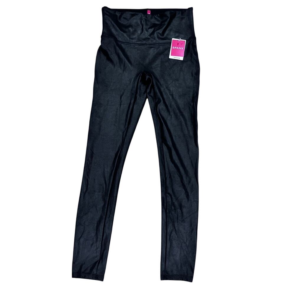SPANX Faux Leather Leggings NWT Black Medium High Rise